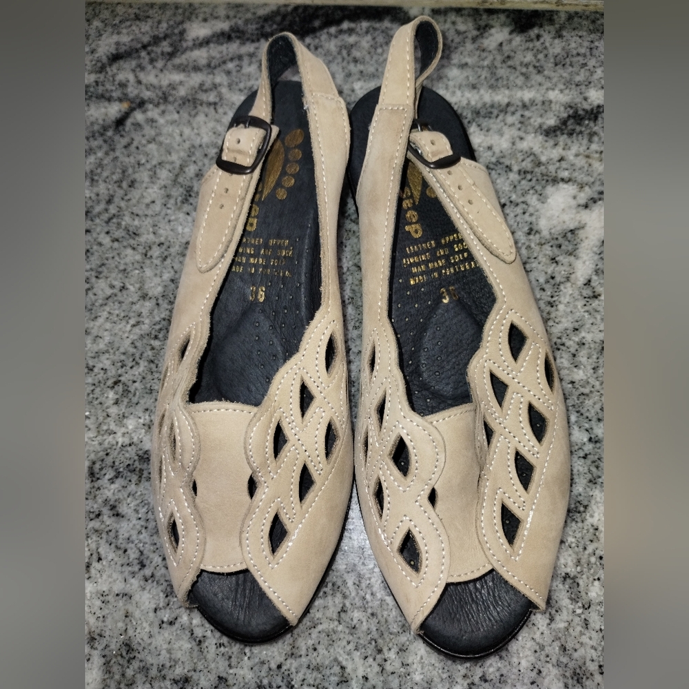 Spring Step Beige Women's Sandals, leather Portugal Size 36